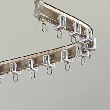 Custom Ceiling/Wall Drapery Track With Valance Rail For Bay Windows