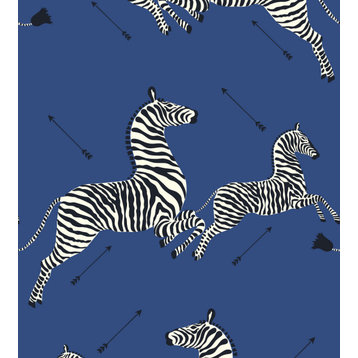 Zebras Wallpaper, Denim