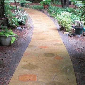 Stamped Random Stone Walkway in Custom Colors