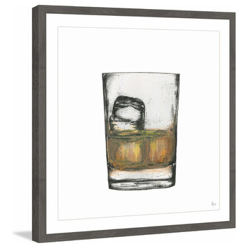 "Bourbon on the Rocks II" Framed Painting Print, 24"x24"