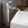 Fresca Fortore Single Hole Vessel Mount Bathroom Vanity Faucet, Brushed Nickel