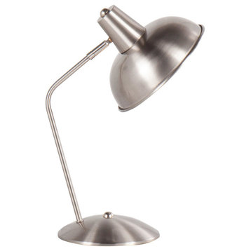 Darby Contemporary Table Lamp, Nickel Metal
