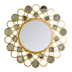 Worlds Away Bubbles Gold leafed Mirror - Bathroom Mirrors