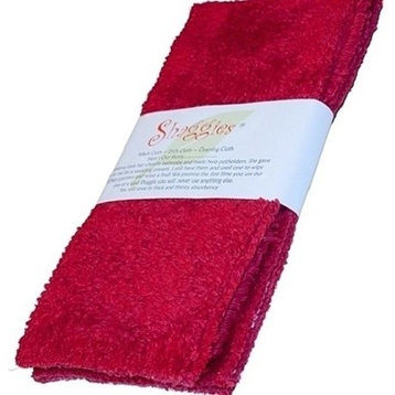Janey Lynn Designs Cha Cha Chili Red Shaggies 10"x10" Cotton Chenille Washcloth