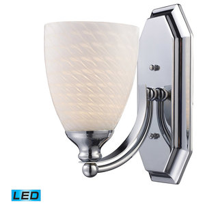 Elk 10151/1PC-WS Celina 1-Light Swing arm In Polished Chrome with White Swirl Glass 