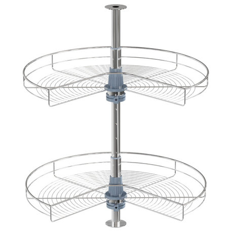 Dowell Lazy Susan, Stainless Steel, 24"d, 270 Degree Double Rack