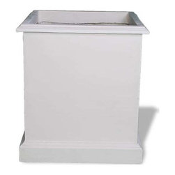 Amedeo Design, LLC - USA - Resin Stone Square Framed Planter, Limestone, Drainage - Outdoor Pots And Planters