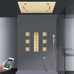 Remote Controlled Rainfall Led Shower System, Style 4- Phone Control Light - Showerheads And Body Sprays