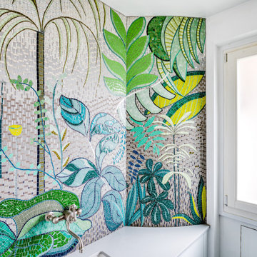 Mosaïque murale pour une salle d'eau