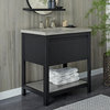 Solace Vanity with Ash Concrete Shelf, Base Only, Midnight, 30"