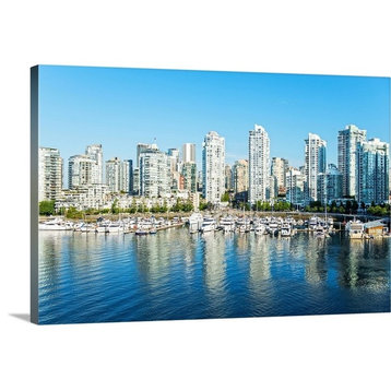"Vancouver Skyline and False Creek, British Columbia, Canada" Wrapped Canvas