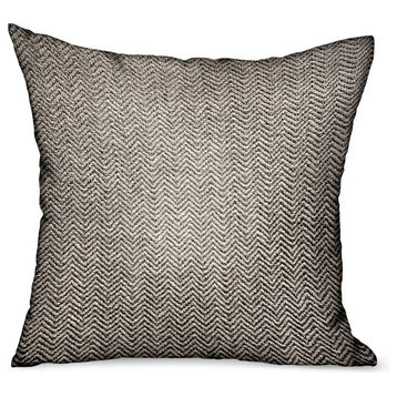 Jagged Ash Gray Chevron Luxury Outdoor/Indoor Throw Pillow 20"x20"