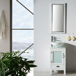 Abel 18.5 inch White Finish Vessel Sink Bathroom Vanity - Bathroom Vanities And Sink Consoles