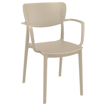 Loft Outdoor Dining Arm Chair, Set of 2, Taupe
