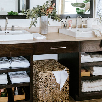 White Spa Vanity Bathroom Collection Styled by Camille Styles