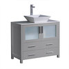 Fresca Torino 36" Modern Bathroom Cabinet With Vessel Sink, Gray