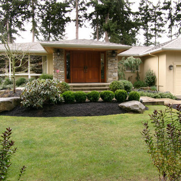 Mid-Century Rambler Exterior Entry Remodel