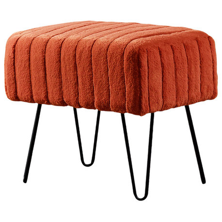 Serenta Super Mink Ottoman, Umber, 19''x13''x17''