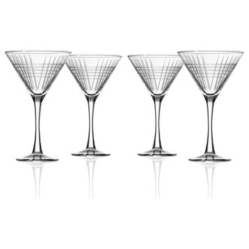 Matchstick Martini Glass 10 Ounce, Set of 4 Glasses