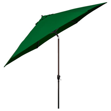 Astella 11' Round Table Patio Umbrella, Auto Crank Lift, Polyester, Hunter Green