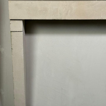 French Antique 19th Century Limestone Fireplace