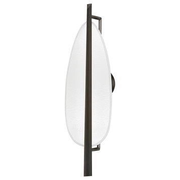 Ithaca LED Wall Sconce, Black Nickel/White Plaster
