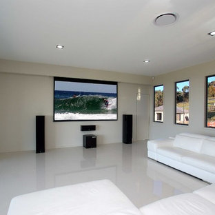 Home theater - modern home theater idea in Gold Coast - Tweed