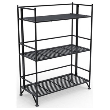 Convenience Concepts XTRA-Storage 3 Tier Wide Folding Shelf in Black Metal