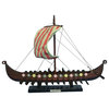 Wooden Viking Drakkar Model Boat, 14"