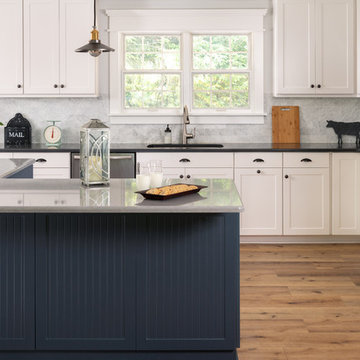 Blue & White Farmhouse Styled Kitchen