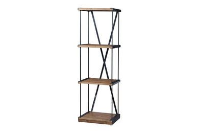 Refinery Small Iron and Elm Bookcase