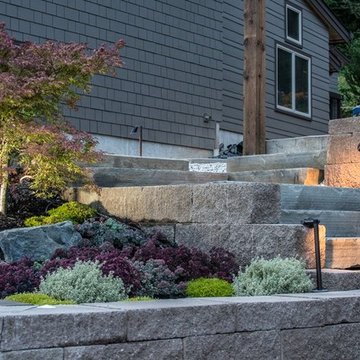 Terraced retaining walls