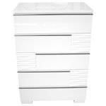 Best Master Furniture - Athens, White Lacquer 5-Drawer Chest - Crafted with modern touches and covered in high gloss, this special edition of the Athens 5 drawer chest will add a more graceful look to your bedroom. This trend setting 5 drawer chest offers a white finish, made of poplar wood, mdf, lacquer and covered in high gloss. All drawers comes with metal side rails with enough drawers to put your personal belongings.