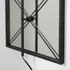 Krissta Black Metal Frame Mirrored Rectangular Wall Sconce, 56" x 16"