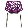 Leisuremod Asbury Plastic Dining Chair With Chome Legs, Purple