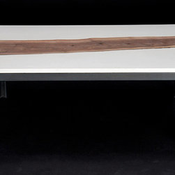 Concrete and Live Edge Walnut Table - Coffee Tables