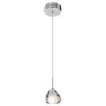 Elan Lighting - Elan Lighting 83046 Eisa - One Light Mini Pendant - Shade Included: TRUE  Dimable:Eisa One Light Mini  Chrome Polished Clea *UL Approved: YES Energy Star Qualified: n/a ADA Certified: n/a  *Number of Lights: 1-*Wattage:20w G4 bulb(s) *Bulb Included:Yes *Bulb Type:G4 *Finish Type:Chrome