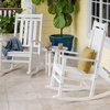 Polywood Estate 3-Piece Porch Rocking Chair Set, Slate Gray