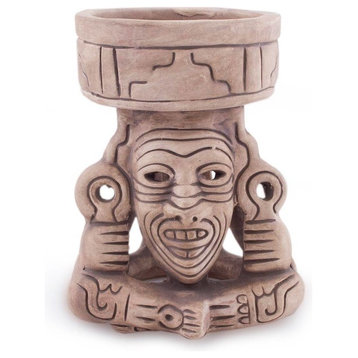 Handmade Aztec Fire God Ceramic figurine - Mexico
