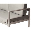 Benzara BM287832 Sofa, Sleek Silver Aluminum Frame, Water Resistant Cushions