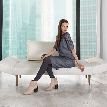Innovation USA | Zeal Deluxe White Leather Textile Daybed -$825.25
