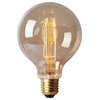 40W Vintage Edison Light Bulb, G80 Globe, Set of 10, Cage Filament