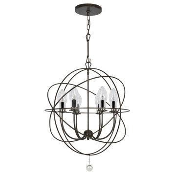 Crystorama SOL-9326-EB 6 Light Outdoor Chandelier in English Bronze with Glass