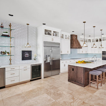 Get Geometric With This Blue Kitchen