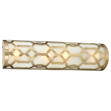 Crystorama 2264-AG-LED 1 Light Bath in Aged Brass with Glass