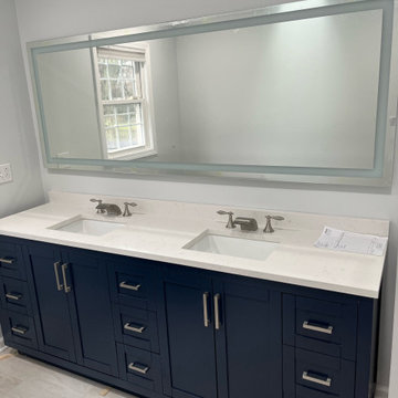 Luxury Double Vanity & Custom Walk-In Shower Remodel