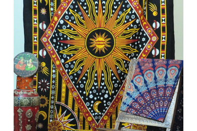 Burning SUN Tapestry Dorm Decorative Wall Hanging, TWIN Bohemian Bedding Bedspre