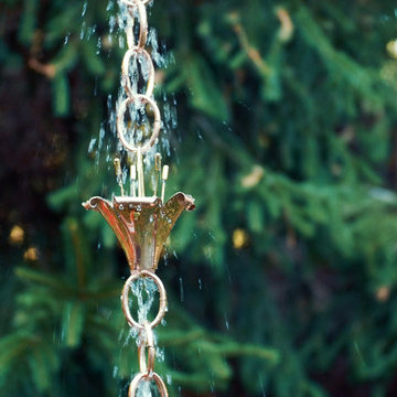 Flowers Rain Chain - Polished Copper by Good Directions