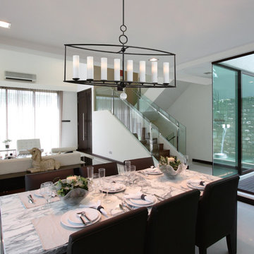 Cameron Collection 8-Light 42" English Bronze Chandelier with Satin Glass