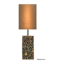 Modeco Drift Petite Cocoa Mosaic Table Lamp - Table Lamps